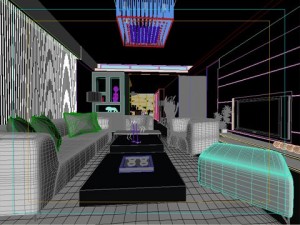 photorealistic living  dining room 0017 3D-Modell