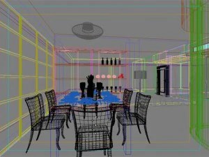 photorealistic living  dining room 0017 3D Model