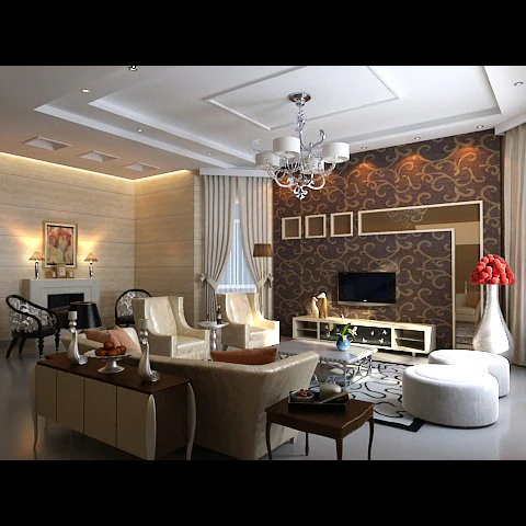 photorealistic living room 0018 3D Model .c4d .max .obj .3ds .fbx .stl .blend