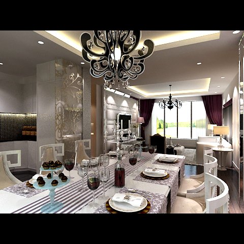 photorealistic living  dining room 0019 Model 3D .c4d .max .obj .3ds .fbx .stl .blend 
