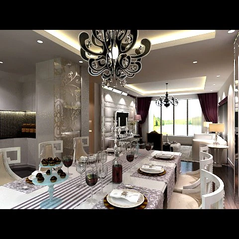 photorealistic living  dining room 0019 3D Model .c4d .max .obj .3ds .fbx .stl .blend 