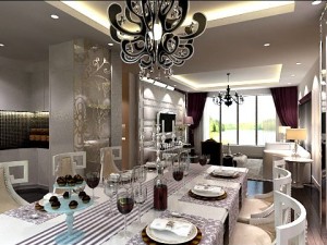 photorealistic living  dining room 0019 3D Model