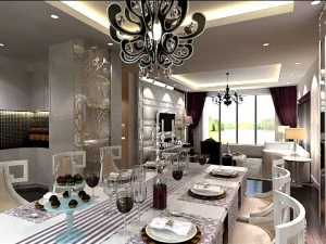 Sala da pranzo soggiorno fotorealistica 0019 Modello 3D