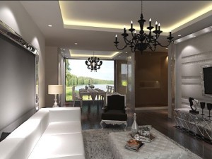 photorealistic living  dining room 0019 Model 3D