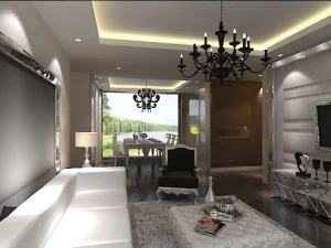photorealistic living  dining room 0019 3D Model