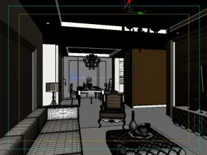 photorealistic living  dining room 0019 3D Model