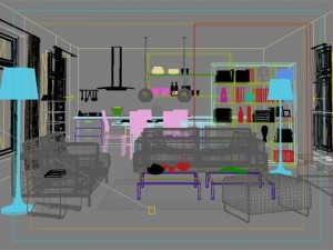photorealistic living  dining room 0020 Modelo 3D