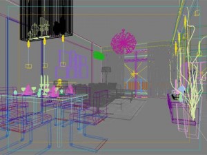 photorealistic living  dining room 0024 3D Model