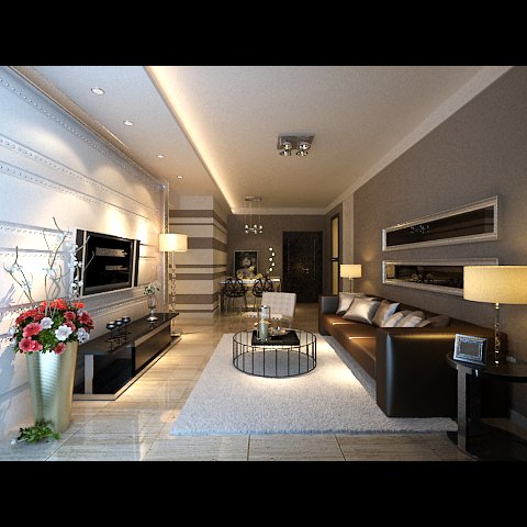 photorealistic living dining room 0025 Modello 3D .c4d .max .obj .3ds .fbx .stl .blend