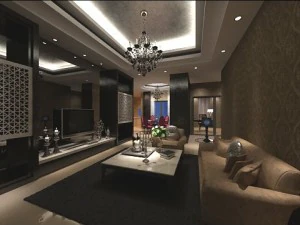 photorealistic living  dining room 0027 3D Model