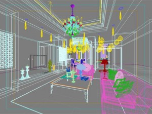 photorealistic living  dining room 0027 3D Модель