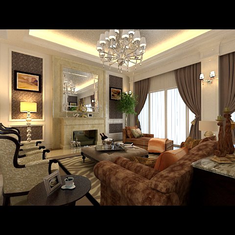photorealistic living room 0028 Modello 3D .c4d .max .obj .3ds .fbx .stl .blend 