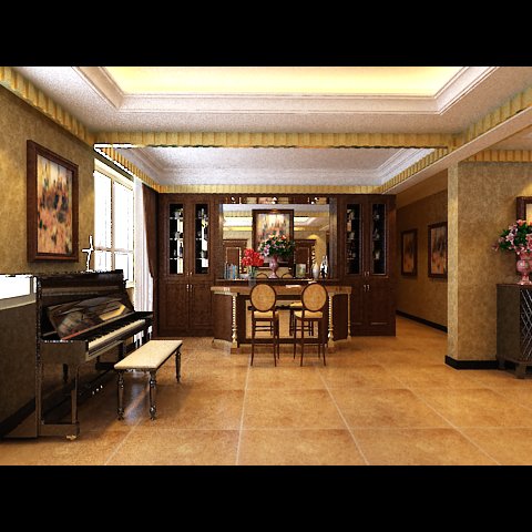 photorealistic living room 0030 Modèle 3D .c4d .max .obj .3ds .fbx .stl .blend 