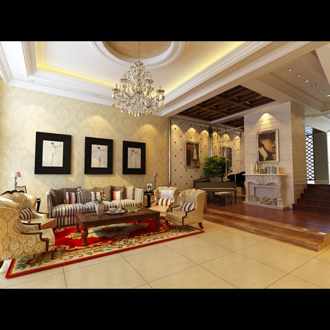 photorealistic living room 0036 3D-Modell .c4d .max .obj .3ds .fbx .stl .blend 