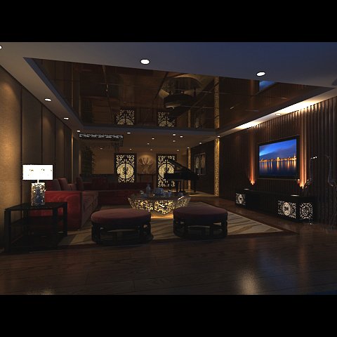 photorealistic living  dining room 0037 3D Model .c4d .max .obj .3ds .fbx .stl .blend 