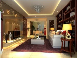 Fotorealistisches Wohn-Esszimmer 0039 3D Modell