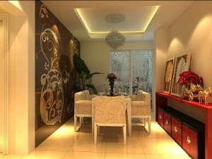 photorealistic living  dining room 0039 3D Model