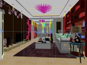 photorealistic living  dining room 0039 3D-Modell