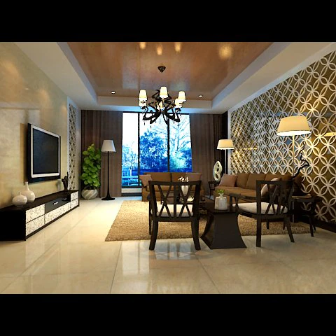 photorealistic living  dining room 0040 3D Model .c4d .max .obj .3ds .fbx .stl .blend 