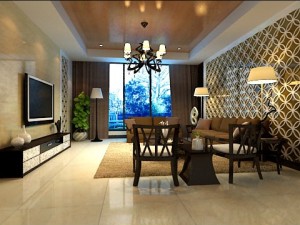 photorealistic living  dining room 0040 3D Модель