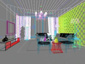 photorealistic living  dining room 0040 3D Model