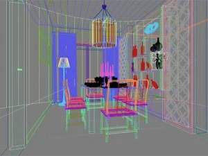 photorealistic living  dining room 0040 3D Model