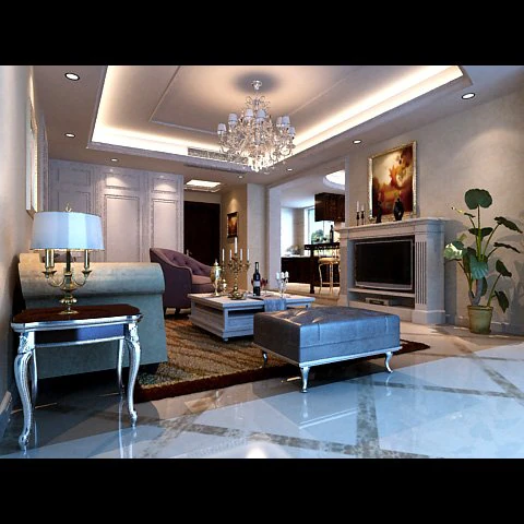 photorealistic living room 0041 3D Model .c4d .max .obj .3ds .fbx .stl .blend 