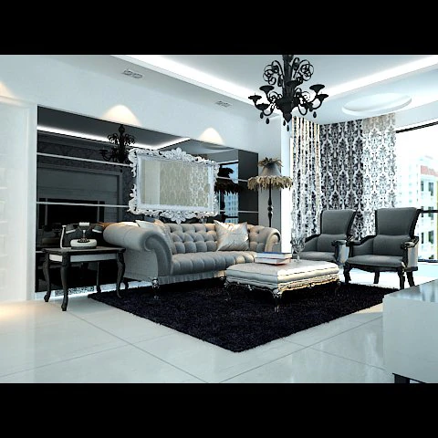 photorealistic living room 0042 3D Model .c4d .max .obj .3ds .fbx .stl .blend 