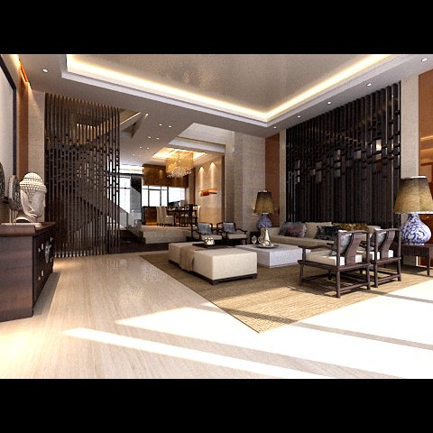 photorealistic living  dining room 0043 3D Модель .c4d .max .obj .3ds .fbx .stl .blend 