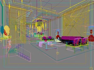 photorealistic living  dining room 0043 3D Model