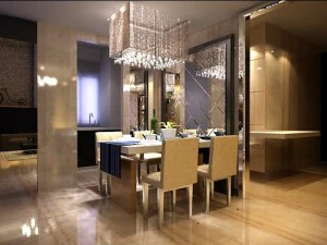 photorealistic living  dining room 0044 3D Model