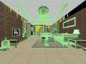 photorealistic living  dining room 0045 3D Model