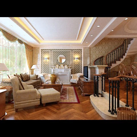 photorealistic living  dining room 0046 3D Model .c4d .max .obj .3ds .fbx .stl .blend 