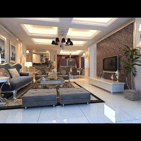 photorealistic living  dining room 0047 3D Model .c4d .max .obj .3ds .fbx .stl .blend 