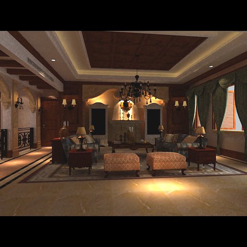 photorealistic living room 0048 Modelo 3D .c4d .max .obj .3ds .fbx .stl .blend 