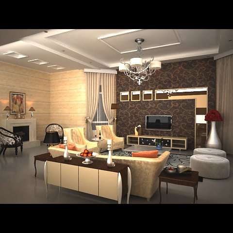 photorealistic living room 0050 Modelo 3D .c4d .max .obj .3ds .fbx .stl .blend 