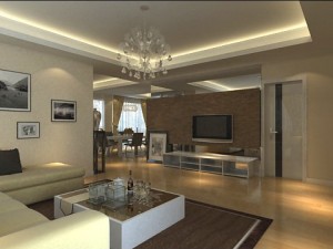 photorealistic living  dining room 0053 3D Model