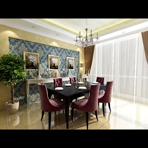 photorealistic dining room 0006 Model 3D .c4d .max .obj .3ds .fbx .stl .blend 