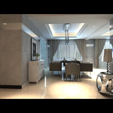 photorealistic dining room 0007 3D Model .c4d .max .obj .3ds .fbx .stl .blend 