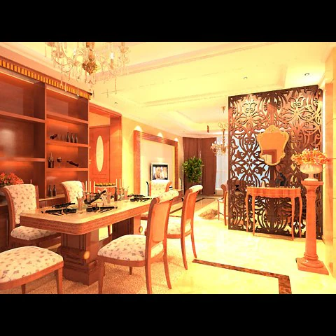 photorealistic dining room 0010 3D Model .c4d .max .obj .3ds .fbx .stl .blend