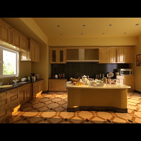 photorealistic kitchen scene 0007 Model 3D .c4d .max .obj .3ds .fbx .stl .blend 