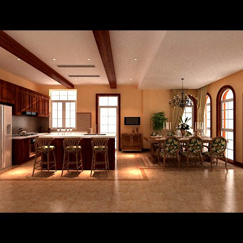 photorealistic dining room 0016 3D Model .c4d .max .obj .3ds .fbx .stl .blend 