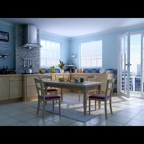 photorealistic dining room 0017 3Dモデル .c4d .max .obj .3ds .fbx .stl .blend 