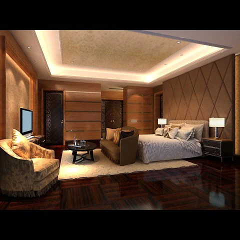 photorealistic bedroom 0004 3D Model .c4d .max .obj .3ds .fbx .stl .blend