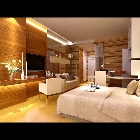 photorealistic bedroom 0008 3D Model .c4d .max .obj .3ds .fbx .stl .blend 