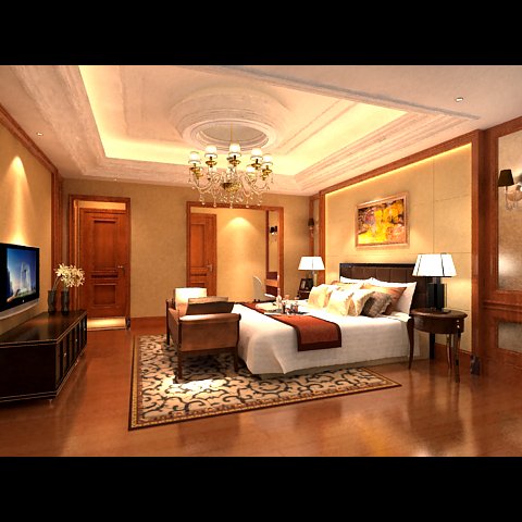 photorealistic bedroom 0009 3D Модель .c4d .max .obj .3ds .fbx .stl .blend