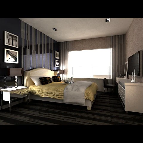 photorealistic bedroom 0010 3D Model .c4d .max .obj .3ds .fbx .stl .blend 