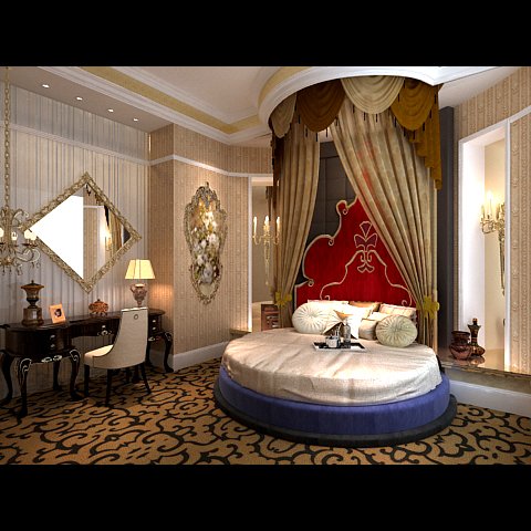 photorealistic bedroom 0013 3D Model .c4d .max .obj .3ds .fbx .stl .blend 