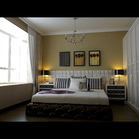photorealistic bedroom 0024 3D Model .c4d .max .obj .3ds .fbx .stl .blend