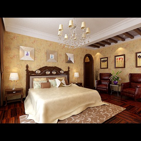 photorealistic bedroom 0027 3D 모델 .c4d .max .obj .3ds .fbx .stl .blend 